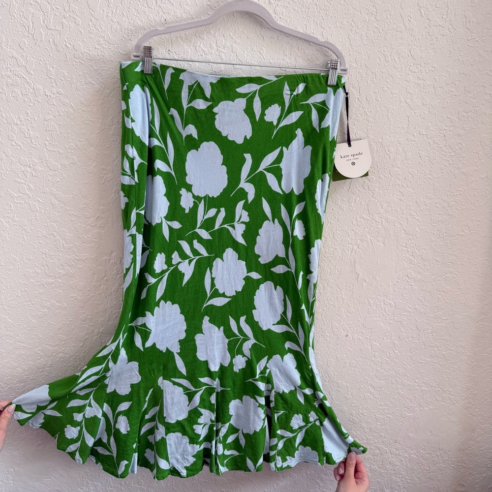 Kate Spade x Target Green Floral Ruffle Hem Skirt